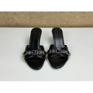 BALENCIAGA 694350 CAGOLE STUDDEDLEATHER MULES