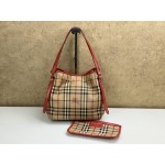 BURBERRY 3870751 HAYMARKET CHECK SMALL TOTE BAG