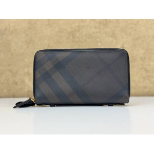 BURBERRY LONDON CHECK AND LEATHER ORGANIZER
