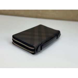 BURBERRY LONDON CHECK AND LEATHER ORGANIZER