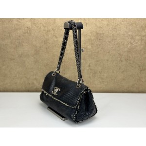 CHANEL TWEED FRINGE CC FLAP BAG