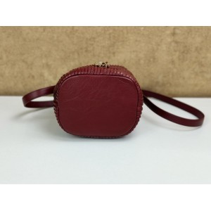 CHANEL MINI PLEATED LEATHER CC DRAWSTRING BUCKET BAG