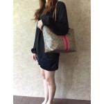 COACH 38405 VARSITY STRIPE CITY ZIP TOTE IN SIGNATURE [NEW] 
