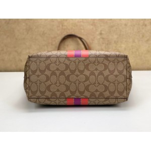 COACH 38405 VARSITY STRIPE CITY ZIP TOTE IN SIGNATURE [NEW] 