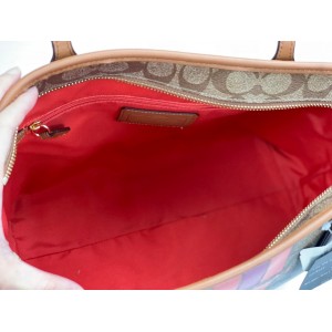 COACH 38405 VARSITY STRIPE CITY ZIP TOTE IN SIGNATURE [NEW] 