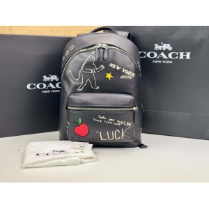 COACH CAJ84 CHARTER BACKPACK WITH SKETCH PRINT