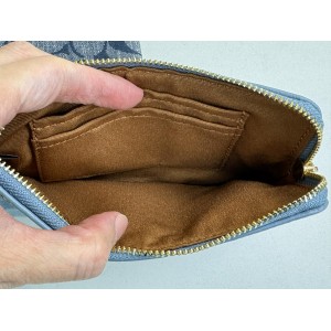 COACH CH199 CORNER ZIP TRIO IN SIGNATURE CHAMBRAY [NEW]