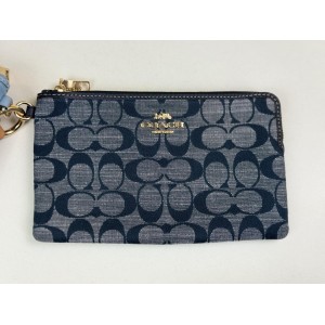 COACH CH199 CORNER ZIP TRIO IN SIGNATURE CHAMBRAY [NEW]