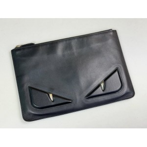 FENDI 7N0078 MONSTER EYES ZIP CLUTCH BAG
