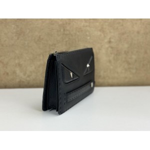 FENDI 7VA350 MONSTER EYES ZIP CLUTCH BAG