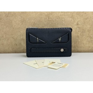 FENDI 7VA350 MONSTER EYES ZIP CLUTCH BAG