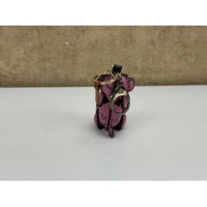 MCM MIZ6AZZ01PK001 VISETOS PATTERN BEAR KEYCHAIN CHARM