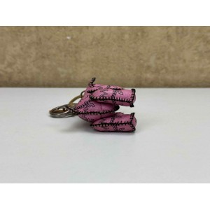 MCM MIZ6AZZ01PK001 VISETOS PATTERN BEAR KEYCHAIN CHARM