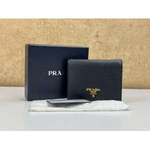 PRADA 1MV204 SHORT BI-FOLD CLASP SLIM WALLET