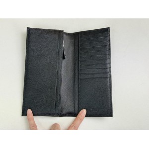 PRADA 2M0836 MEN'S SAFFIANO LEATHER BIFOLD LONG VERTICAL WALLET [NEW]