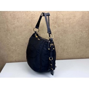 PRADA BR4567 NYLON JACQUARD HOBO LARGE BAG
