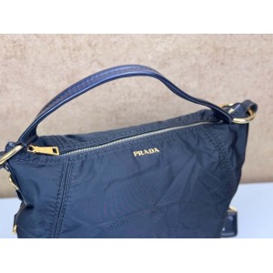PRADA BR4567 NYLON JACQUARD HOBO LARGE BAG