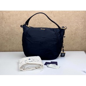 PRADA BR4567 NYLON JACQUARD HOBO LARGE BAG